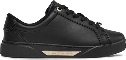 ΑΘΛΗΤΙΚΑ GOLDEN HW COURT SNEAKER FW0FW07702 ΜΑΥΡΟ TOMMY HILFIGER