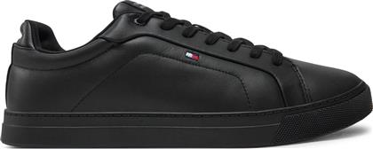 ΑΘΛΗΤΙΚΑ ICON COURT LTH FLAG ESS FM0FM05317 ΜΑΥΡΟ TOMMY HILFIGER