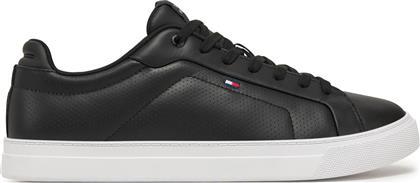 ΑΘΛΗΤΙΚΑ ICON COURT PINPERF LTH FM0FM05483 ΜΑΥΡΟ TOMMY HILFIGER