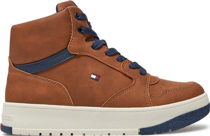 ΑΘΛΗΤΙΚΑ MID CUTLACE-UP SNEAKER T3X9-33641-1351 S ΚΑΦΕ TOMMY HILFIGER