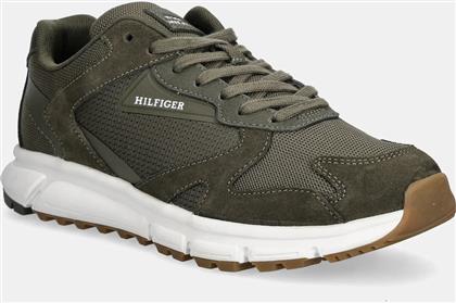 ΑΘΛΗΤΙΚΑ OUTDOOR RUNNER MIX ΧΡΩΜΑ: ΠΡΑΣΙΝΟ, FM0FM05574 TOMMY HILFIGER