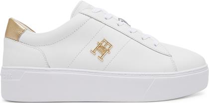 ΑΘΛΗΤΙΚΑ PLATFORM COURT SNEAKER METALLICS FW0FW08648 ΛΕΥΚΟ TOMMY HILFIGER
