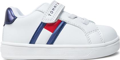 ΑΘΛΗΤΙΚΑ SIGNATURE TAPE HOOK AND LOOP SNEAKERS T1A9-33516-1351 ΛΕΥΚΟ TOMMY HILFIGER