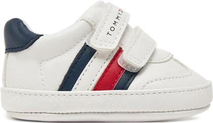 ΑΘΛΗΤΙΚΑ STRIPE LOW CUT VELCRO T0B9-33831-1433 ΛΕΥΚΟ TOMMY HILFIGER