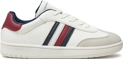 ΑΘΛΗΤΙΚΑ STRIPES LOW CUT LACE-UP SNEAKER T3X9-33645-1269 ΛΕΥΚΟ TOMMY HILFIGER