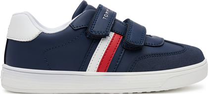 ΑΘΛΗΤΙΚΑ STRIPES LOW CUT LACE VELCRO SNEAKER T1X9-33840-1269 S ΣΚΟΥΡΟ ΜΠΛΕ TOMMY HILFIGER