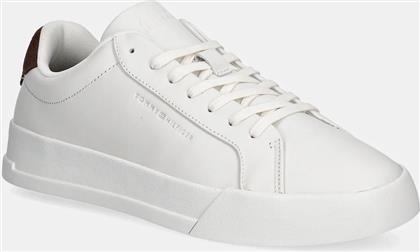 ΑΘΛΗΤΙΚΑ TH COURT BETTER LTH ΧΡΩΜΑ: ΑΣΠΡΟ, FM0FM05322 TOMMY HILFIGER