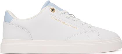 ΑΘΛΗΤΙΚΑ TH FEMININE CUPSOLE LEATHER FW0FW09105 ΛΕΥΚΟ TOMMY HILFIGER