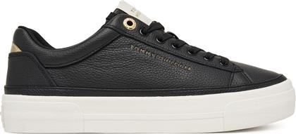 ΑΘΛΗΤΙΚΑ TH FOXING PLATFORM LEATHER FW0FW09018 ΜΑΥΡΟ TOMMY HILFIGER