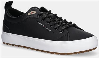 ΑΘΛΗΤΙΚΑ TH HI VULC CORE LOW CLEAT LTH ΧΡΩΜΑ: ΜΑΥΡΟ, FM0FM05625 TOMMY HILFIGER