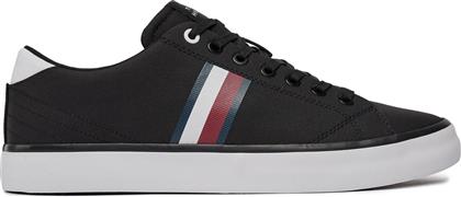 ΑΘΛΗΤΙΚΑ TH HI VULC LOW STRIPES MESH FM0FM04946 ΜΑΥΡΟ TOMMY HILFIGER