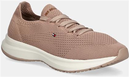 ΑΘΛΗΤΙΚΑ TH KNIT RUNNER ΧΡΩΜΑ: ΜΠΕΖ, FW0FW08813 TOMMY HILFIGER