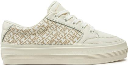 ΑΘΛΗΤΙΚΑ VULC LEATHER SNEAKER MONOGRAM FW0FW08331 ΕΚΡΟΥ TOMMY HILFIGER από το EPAPOUTSIA