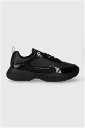 ΑΘΛΗΤΙΚΑ WOMENS CHUNKY RUNNER PATENT ΧΡΩΜΑ: ΜΑΥΡΟ, FW0FW07867 TOMMY HILFIGER