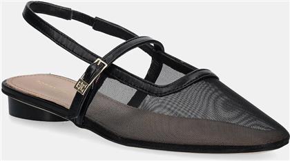 ΜΠΑΛΑΡΙΝΕΣ MESH ROUND HEEL BALLERINA ΧΡΩΜΑ: ΜΑΥΡΟ, FW0FW08962 TOMMY HILFIGER