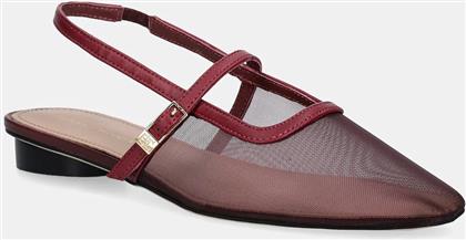ΜΠΑΛΑΡΙΝΕΣ MESH ROUND HEEL BALLERINA ΧΡΩΜΑ: ΣΚΟΥΡΟ ΚΟΚΚΙΝΟ, FW0FW08962 TOMMY HILFIGER
