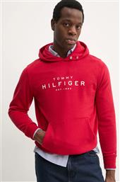 ΜΠΛΟΥΖΑ ΧΡΩΜΑ: ΚΟΚΚΙΝΟ, ΜΕ ΚΟΥΚΟΥΛΑ, MW0MW37455 TOMMY HILFIGER