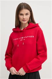 ΜΠΛΟΥΖΑ ΧΡΩΜΑ: ΚΟΚΚΙΝΟ, ΜΕ ΚΟΥΚΟΥΛΑ, WW0WW43598 TOMMY HILFIGER