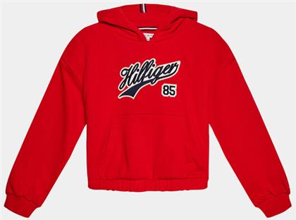 ΜΠΛΟΥΖΑ HILFIGER SCRIPT HOODIE KG0KG07721 ΚΟΚΚΙΝΟ REGULAR FIT TOMMY HILFIGER