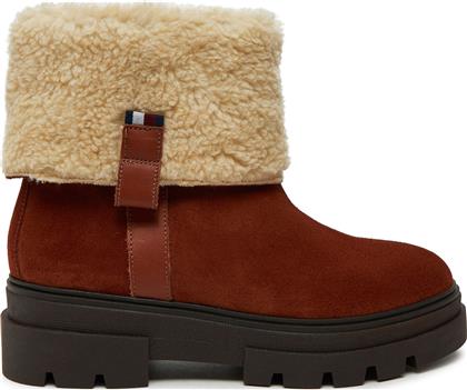 ΜΠΟΤΑΚΙΑ FAUX FUR SUEDE ROLL-DOWN BOOT FW0FW08158 ΚΑΦΕ TOMMY HILFIGER