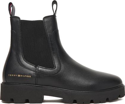 ΜΠΟΤΑΚΙΑ ΜΕ ΛΑΣΤΙΧΟ LTHR LOW CHELSEA FW0FW08775 ΜΑΥΡΟ TOMMY HILFIGER