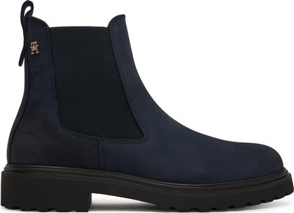 ΜΠΟΤΑΚΙΑ ΜΕ ΛΑΣΤΙΧΟ NUBUCK CLEATED FW0FW09041 ΣΚΟΥΡΟ ΜΠΛΕ TOMMY HILFIGER
