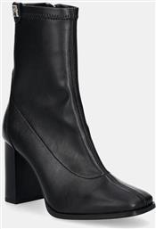 ΜΠΟΤΑΚΙΑ PARTY LEATHER SOCK HEEL BOOTIE ΧΡΩΜΑ: ΜΑΥΡΟ, FW0FW08250 TOMMY HILFIGER