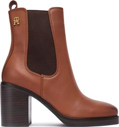 ΜΠΟΤΑΚΙΑ SQUARE TOE CHELSEA HIGH BLOCK HL FW0FW08844 ΚΑΦΕ TOMMY HILFIGER