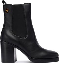ΜΠΟΤΑΚΙΑ SQUARE TOE CHELSEA HIGH BLOCK HL FW0FW08844 ΜΑΥΡΟ TOMMY HILFIGER