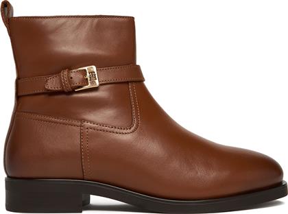 ΜΠΟΤΑΚΙΑ TH BUCKLE RIDING LEATHER BOOTIE FW0FW08781 ΚΑΦΕ TOMMY HILFIGER