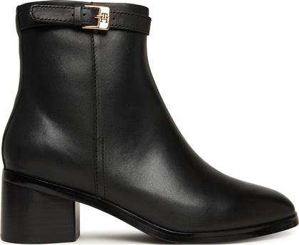 ΜΠΟΤΑΚΙΑ TH BUCKLE RIDING MID HEEL BOOTIE FW0FW08859 ΜΑΥΡΟ TOMMY HILFIGER