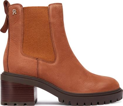 ΜΠΟΤΑΚΙΑ TH NUBUCK CHELSEA CLEATED HEEL FW0FW09158 ΚΑΦΕ TOMMY HILFIGER