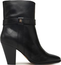 ΜΠΟΤΑΚΙΑ TH T-STRAP LEATHER POINTY BOOTIE FW0FW08984 ΜΑΥΡΟ TOMMY HILFIGER