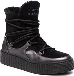 ΜΠΟΤΑΚΙΑ TH WARM LINED UP BOOT FW0FW06053 ΜΑΥΡΟ TOMMY HILFIGER