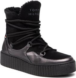 ΜΠΟΤΑΚΙΑ TH WARM LINED UP BOOT FW0FW06053 ΜΑΥΡΟ TOMMY HILFIGER