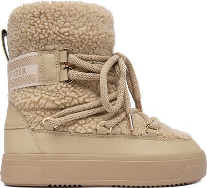 ΜΠΟΤΕΣ ΧΙΟΝΙΟΥ FAUX SHEARLING SNOWBOOT FW0FW08788 ΕΚΡΟΥ TOMMY HILFIGER