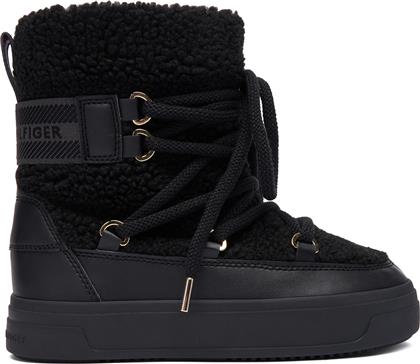 ΜΠΟΤΕΣ ΧΙΟΝΙΟΥ FAUX SHEARLING SNOWBOOT FW0FW08788 ΜΑΥΡΟ TOMMY HILFIGER