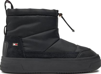 ΜΠΟΤΕΣ ΧΙΟΝΙΟΥ FLAG NYLON MINI SNOWBOOT FW0FW08334 ΜΑΥΡΟ TOMMY HILFIGER από το MODIVO