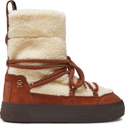 ΜΠΟΤΕΣ ΧΙΟΝΙΟΥ LACE-UP FAUX SHEARLING SNOWBOOT FW0FW08252 ΜΠΕΖ TOMMY HILFIGER