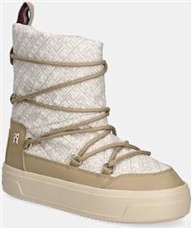 ΜΠΟΤΕΣ ΧΙΟΝΙΟΥ LACE-UP MONOGRAM SNOWBOOT ΧΡΩΜΑ: ΜΠΕΖ, FW0FW08430 TOMMY HILFIGER