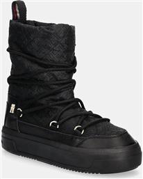 ΜΠΟΤΕΣ ΧΙΟΝΙΟΥ LACE-UP MONOGRAM SNOWBOOT ΧΡΩΜΑ: ΜΑΥΡΟ, FW0FW08430 TOMMY HILFIGER