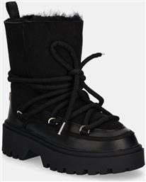 ΜΠΟΤΕΣ ΧΙΟΝΙΟΥ REAL SHEARLING LACE-UP SNOWBOOT ΧΡΩΜΑ: ΜΑΥΡΟ, FW0FW08085 TOMMY HILFIGER