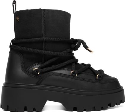 ΜΠΟΤΕΣ ΧΙΟΝΙΟΥ REAL SHEARLING LACEUP SNOWBOOT FW0FW08996 ΜΑΥΡΟ TOMMY HILFIGER