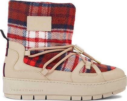 ΜΠΟΤΕΣ ΧΙΟΝΙΟΥ TARTAN SNOWBOOT FW0FW07612 ΜΠΕΖ TOMMY HILFIGER