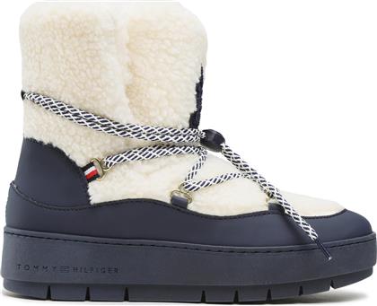 ΜΠΟΤΕΣ ΧΙΟΝΙΟΥ TH FAUX FUR SNOW BOOTIE FW0FW06850 ΕΚΡΟΥ TOMMY HILFIGER