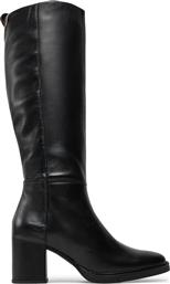 ΜΠΟΤΕΣ LONG BOOT MID WRAPPED LTHR HEEL FW0FW08099 ΜΑΥΡΟ TOMMY HILFIGER