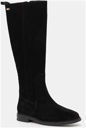 ΜΠΟΤΕΣ ΣΟΥΕΤ FLAG SUEDE LONG BOOT ZIP ΓΥΝΑΙΚΕΙΕΣ, ΧΡΩΜΑ: ΜΑΥΡΟ, FW0FW08178 TOMMY HILFIGER