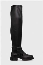 ΜΠΟΤΕΣ STRETCH MONOCHROMATIC LONGBOOT ΧΡΩΜΑ: ΜΑΥΡΟ, FW0FW07611 F3FW0FW07611 TOMMY HILFIGER από το ANSWEAR