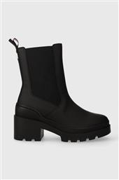 ΜΠΟΤΕΣ ΤΣΕΛΣΙ RUBBERIZED MID HEEL BOOT ΧΡΩΜΑ: ΜΑΥΡΟ, FW0FW07520 F3FW0FW07520 TOMMY HILFIGER