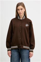 ΜΠΟΥΦΑΝ BOMBER ΜΕ ΠΡΟΣΘΗΚΗ ΜΑΛΛΙΟΥ ΧΡΩΜΑ: ΚΑΦΕ, WW0WW47760 TOMMY HILFIGER